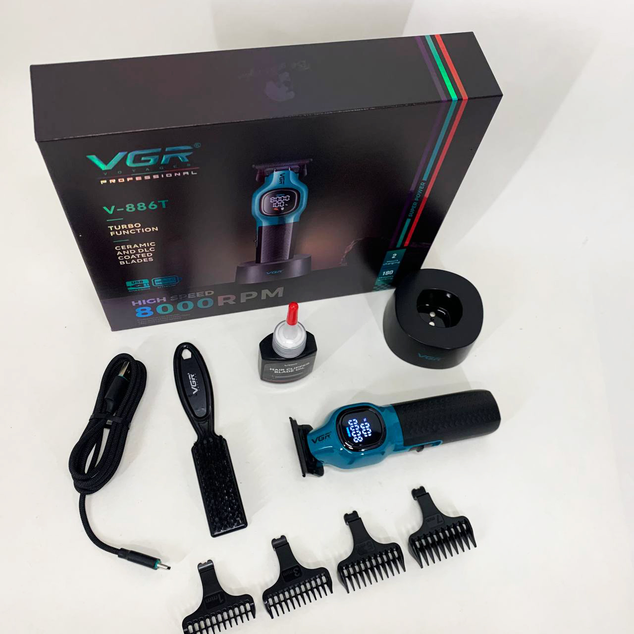 Триммер для стрижки волос VGR V-886T BLUE 8000RPM