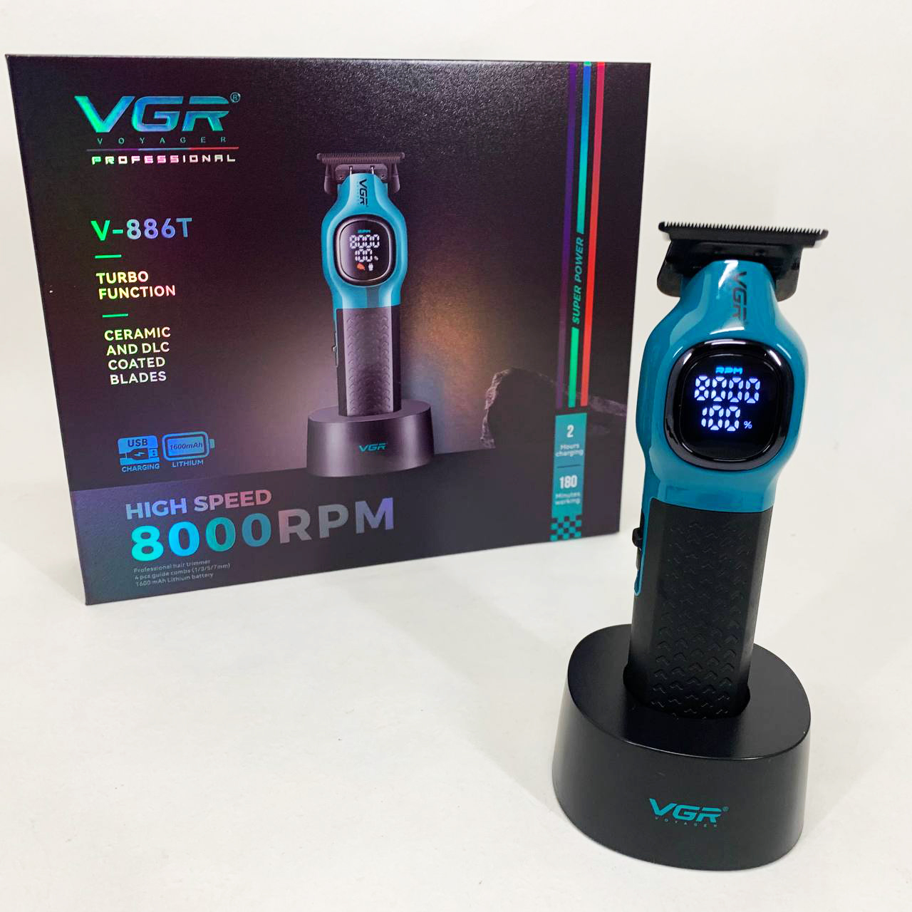 Триммер для стрижки волос VGR V-886T BLUE 8000RPM