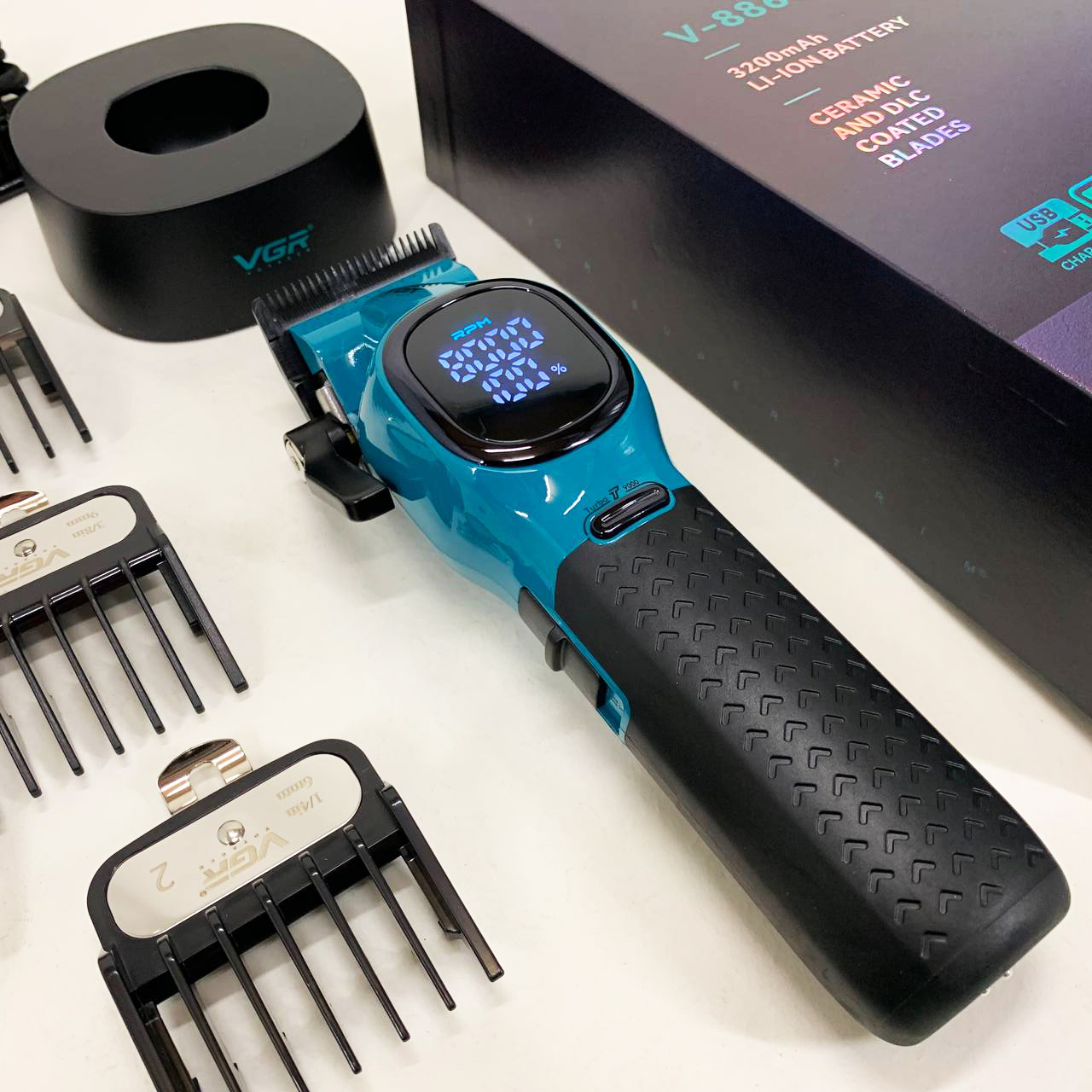 Машинка для стрижки аккумуляторная VGR V-886C BLUE