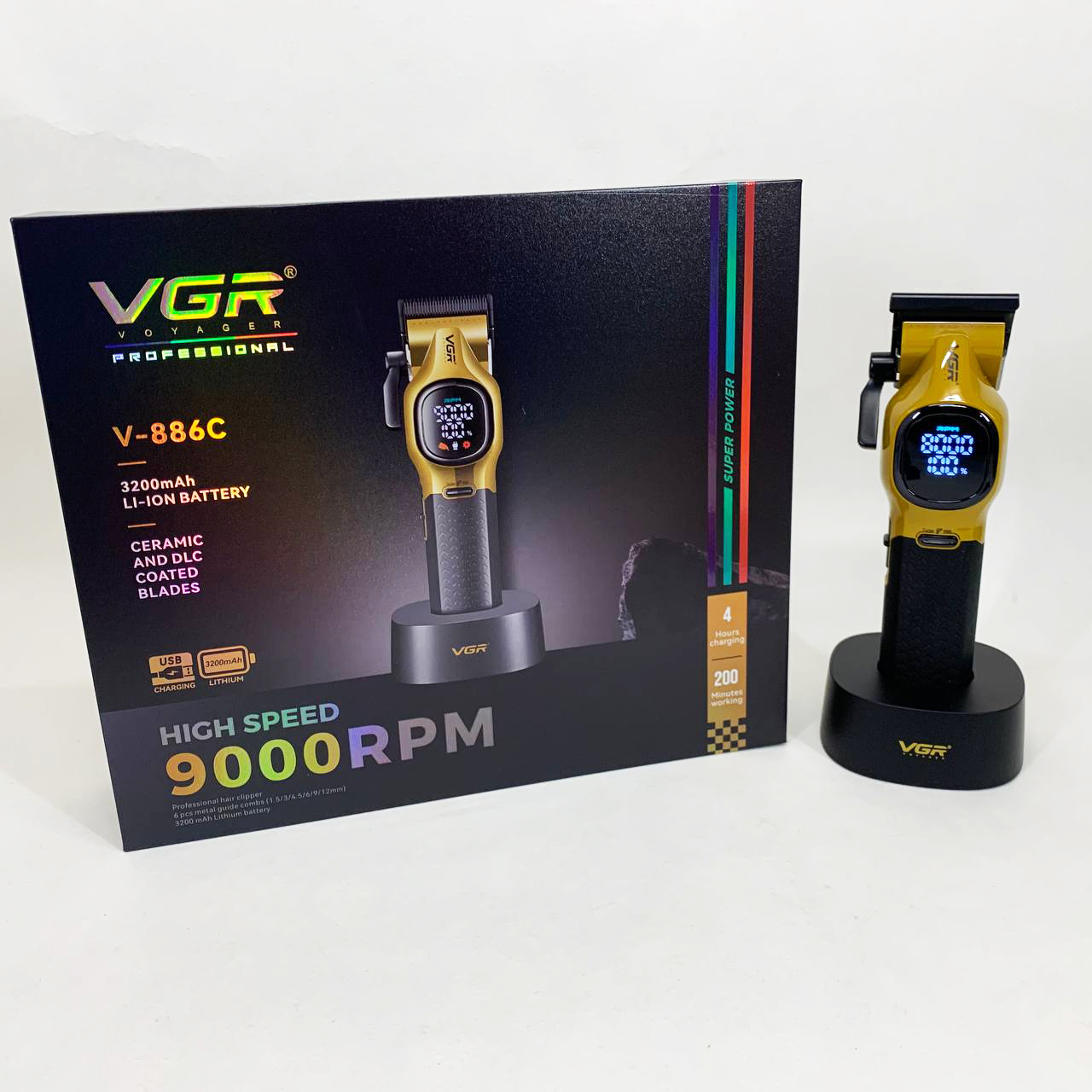 Машинка для стрижки аккумуляторная VGR V-886C GOLD