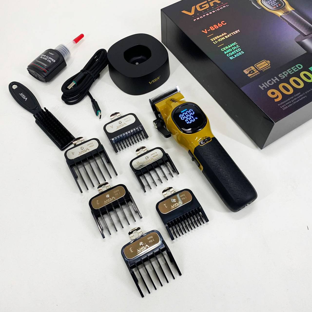 Машинка для стрижки аккумуляторная VGR V-886C GOLD