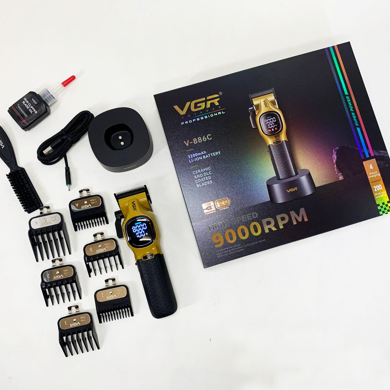 Машинка для стрижки аккумуляторная VGR V-886C GOLD