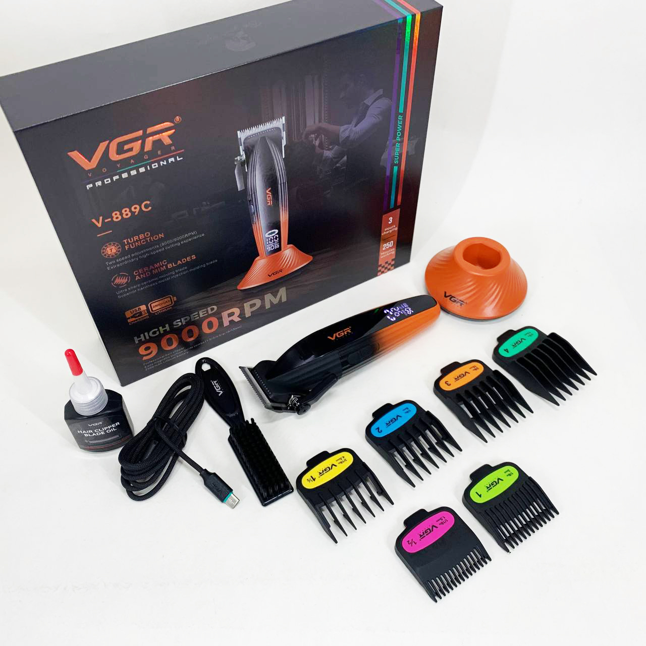 Машинка для стрижки волос VGR V-889C керамические лезвия 9000RPM