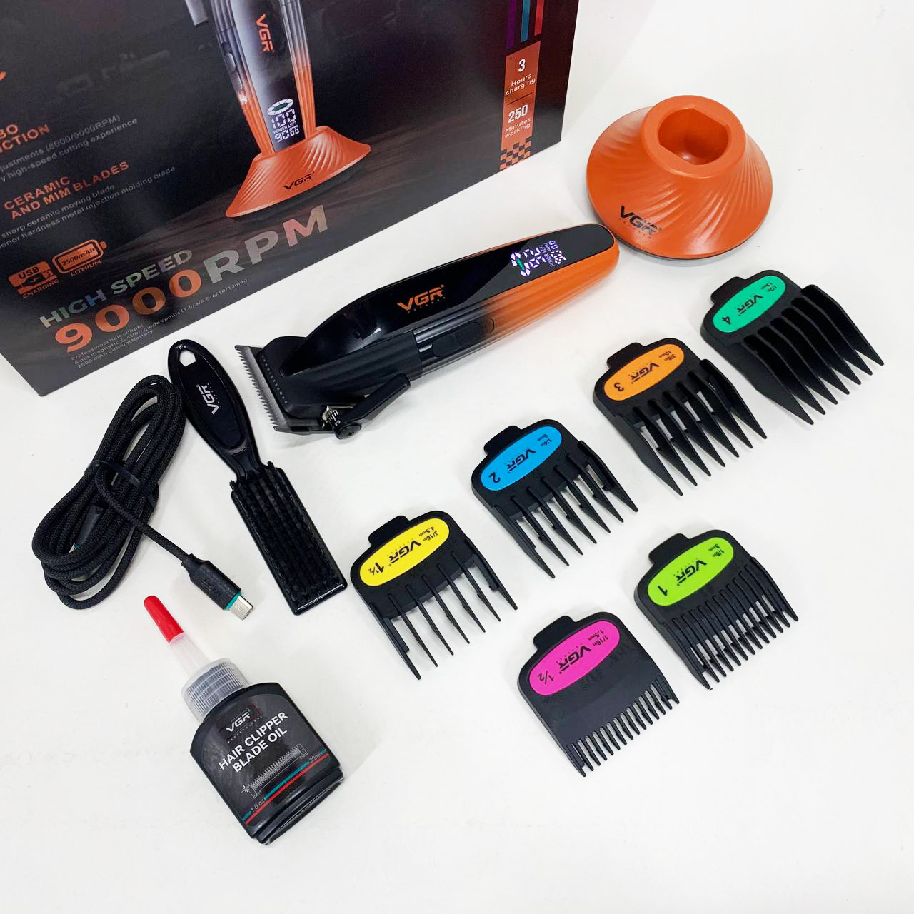 Машинка для стрижки волос VGR V-889C керамические лезвия 9000RPM