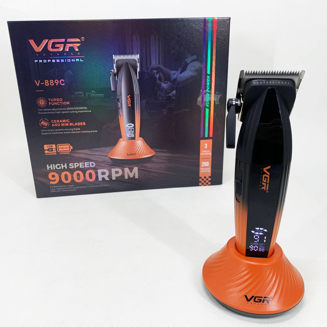 Машинка для стрижки волос VGR V-889C керамические лезвия 9000RPM