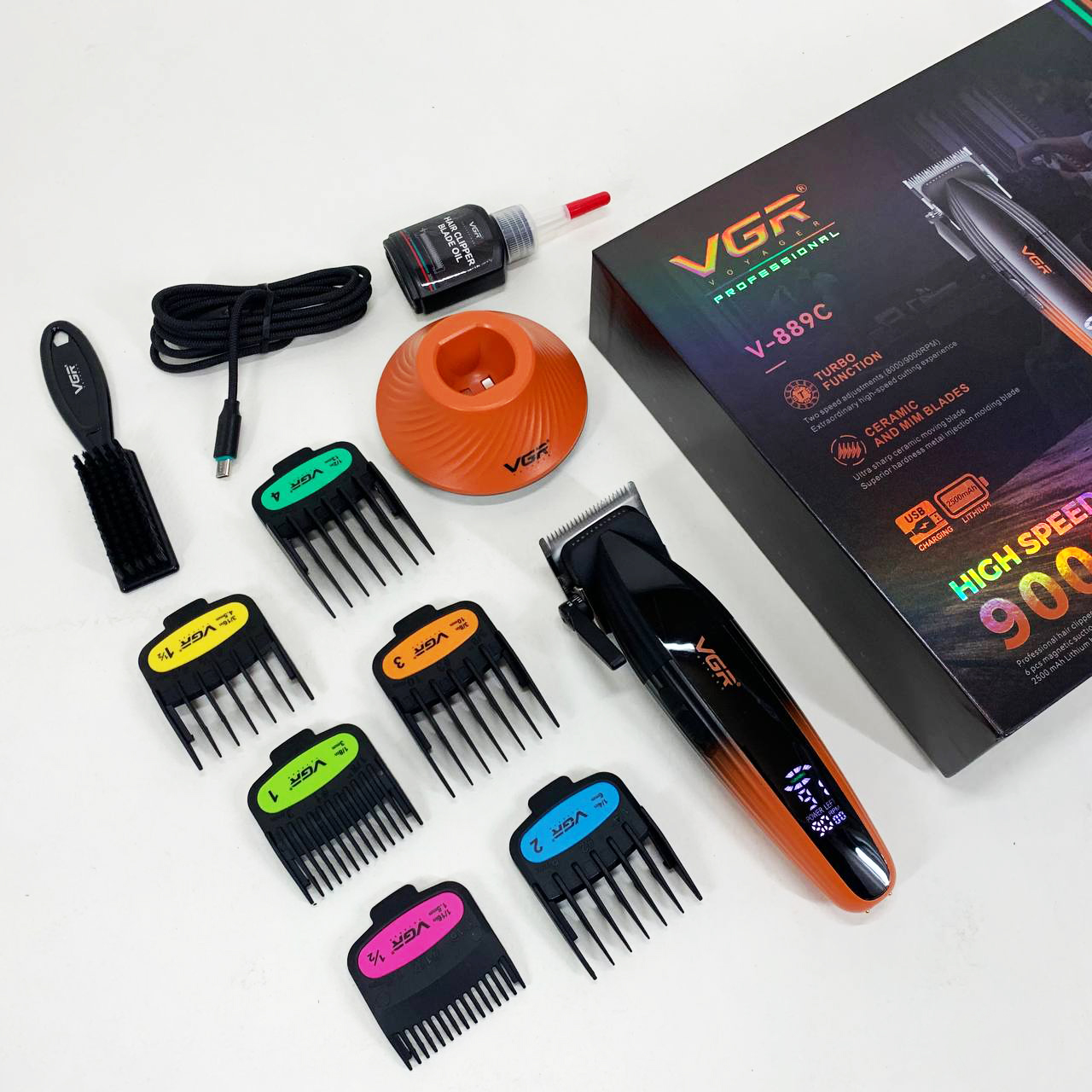 Машинка для стрижки волос VGR V-889C керамические лезвия 9000RPM