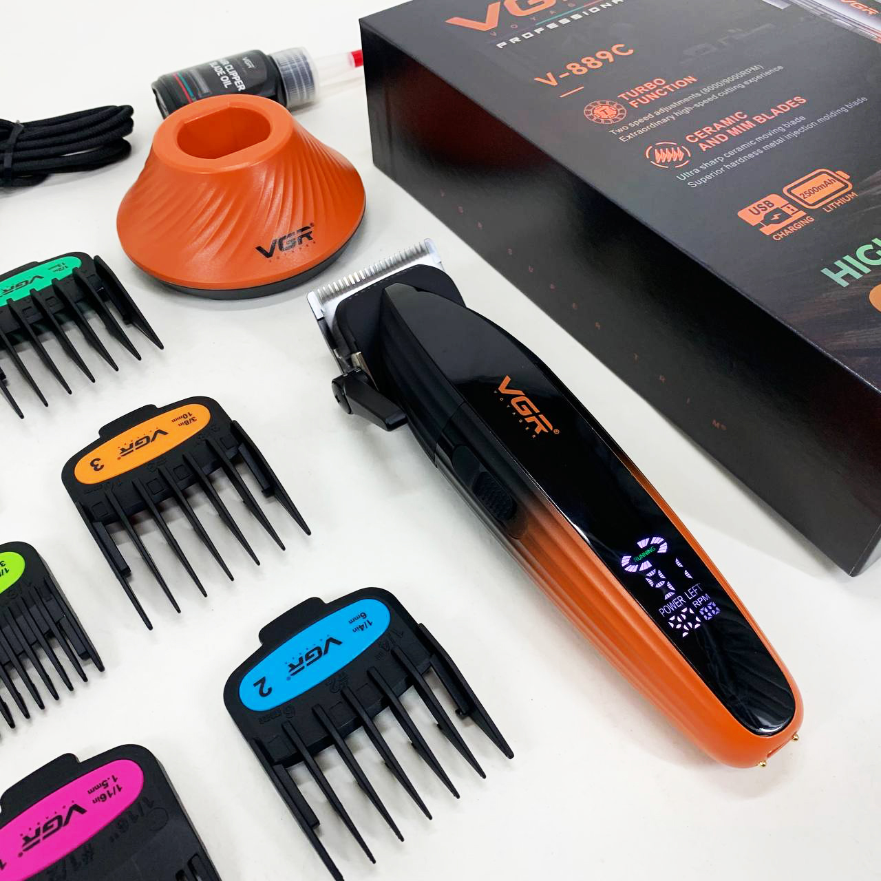 Машинка для стрижки волос VGR V-889C керамические лезвия 9000RPM