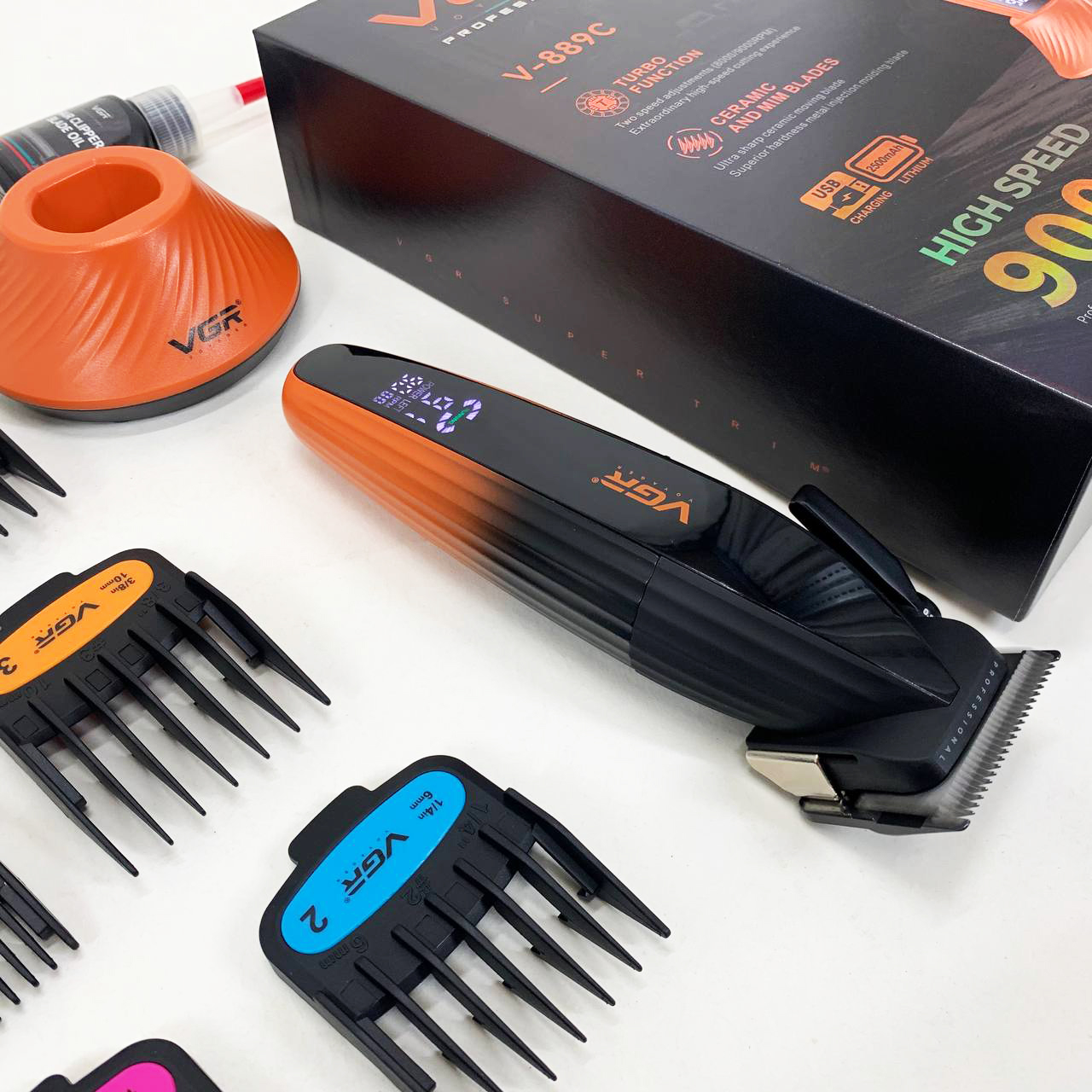 Машинка для стрижки волос VGR V-889C керамические лезвия 9000RPM