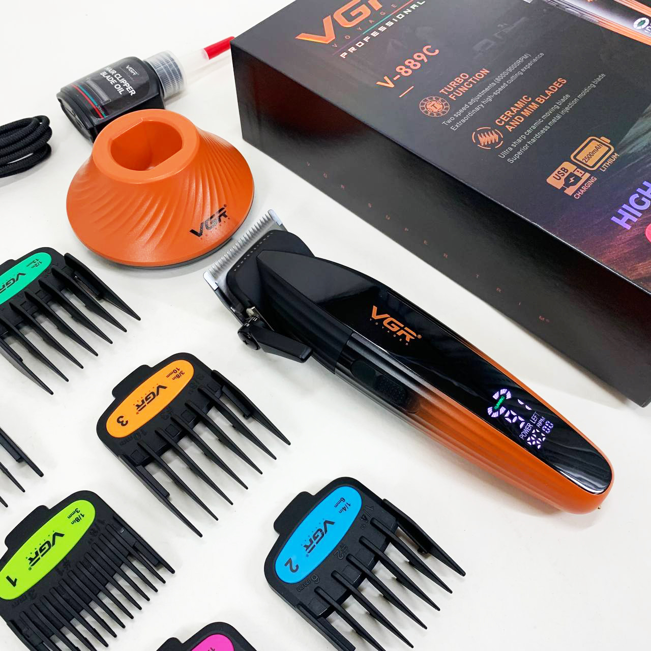 Машинка для стрижки волос VGR V-889C керамические лезвия 9000RPM