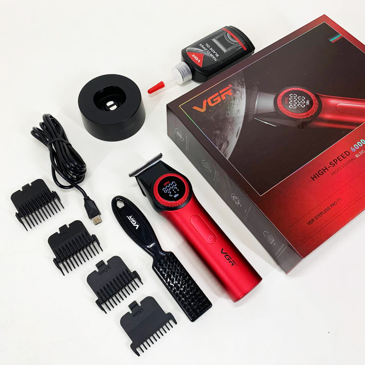 Триммер VGR V-977 RED, регулировка мощности 6000 - 8000 RPM