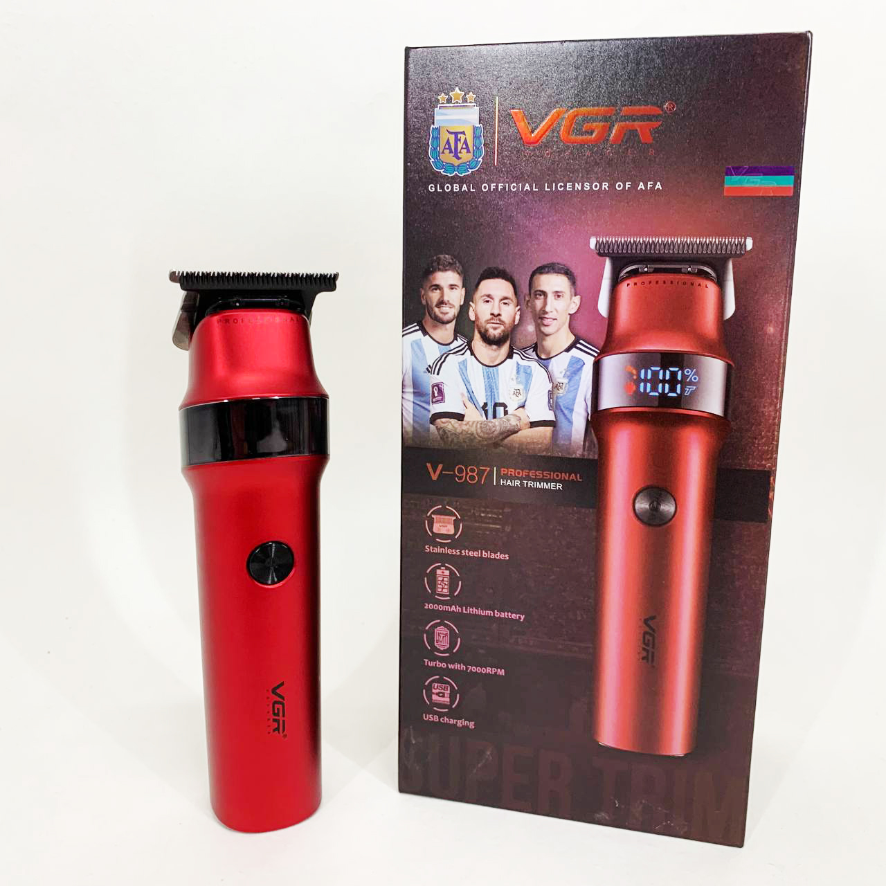 Машинка для стрижки волос VGR V-987 RED, Бритва триммер для мужчин