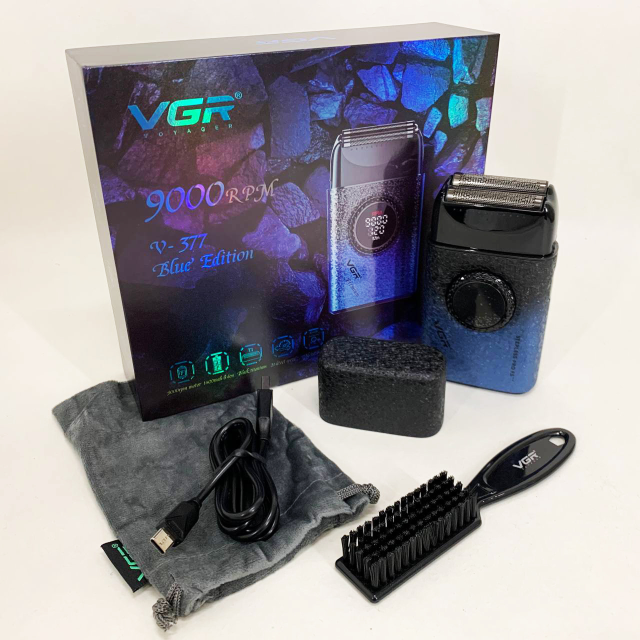 Электробритва VGR V-377 BLUE шейвер, Электрическая аккумуляторная бритва для бритья, шейвер мужской