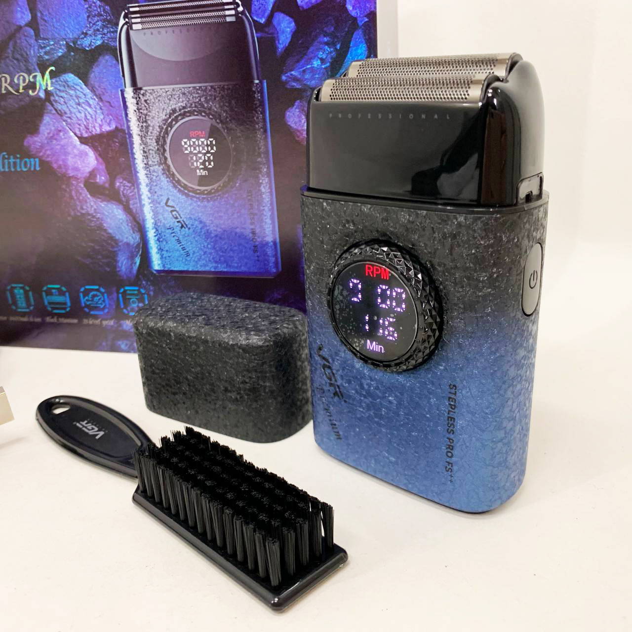 Электробритва VGR V-377 BLUE шейвер, Электрическая аккумуляторная бритва для бритья, шейвер мужской