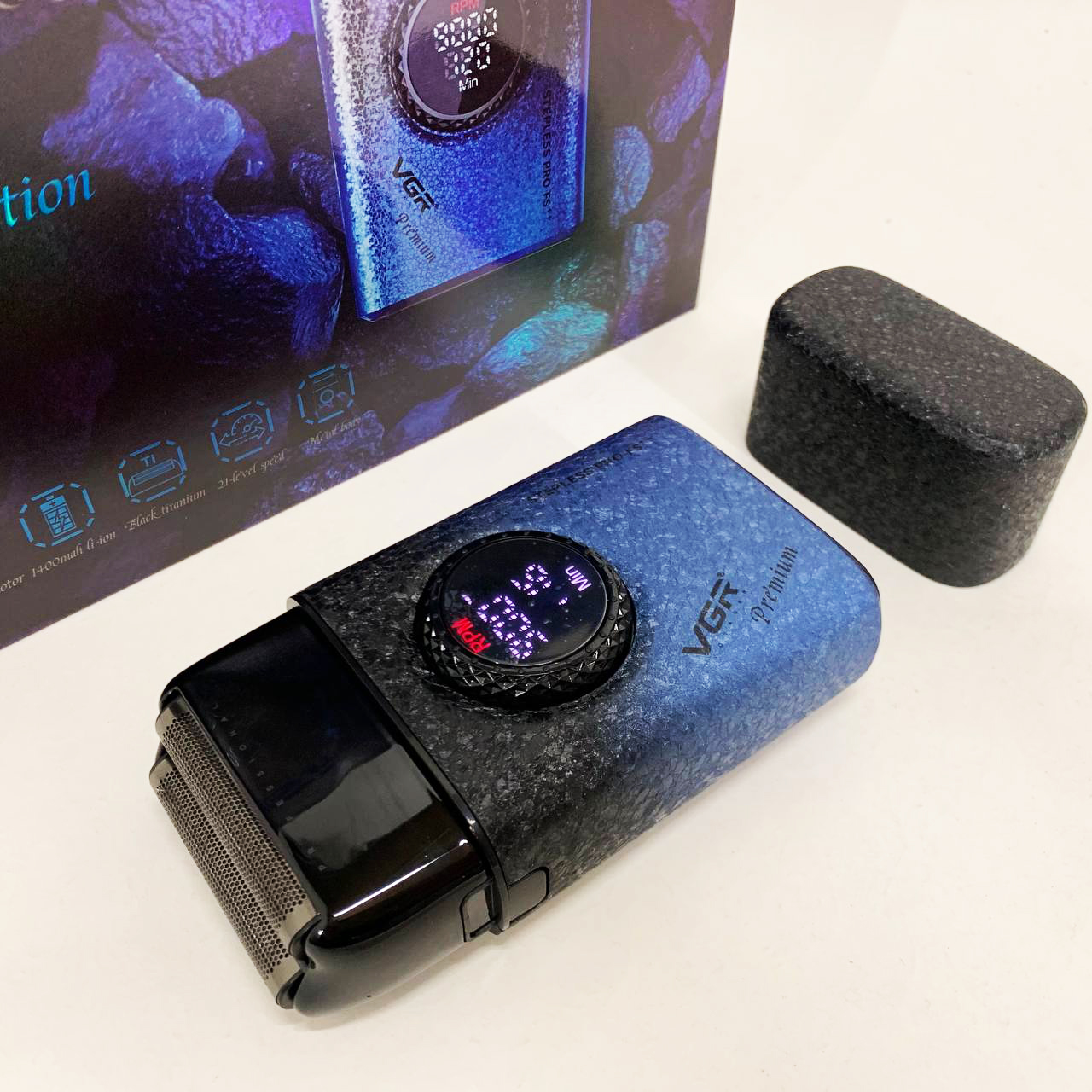 Электробритва VGR V-377 BLUE шейвер, Электрическая аккумуляторная бритва для бритья, шейвер мужской