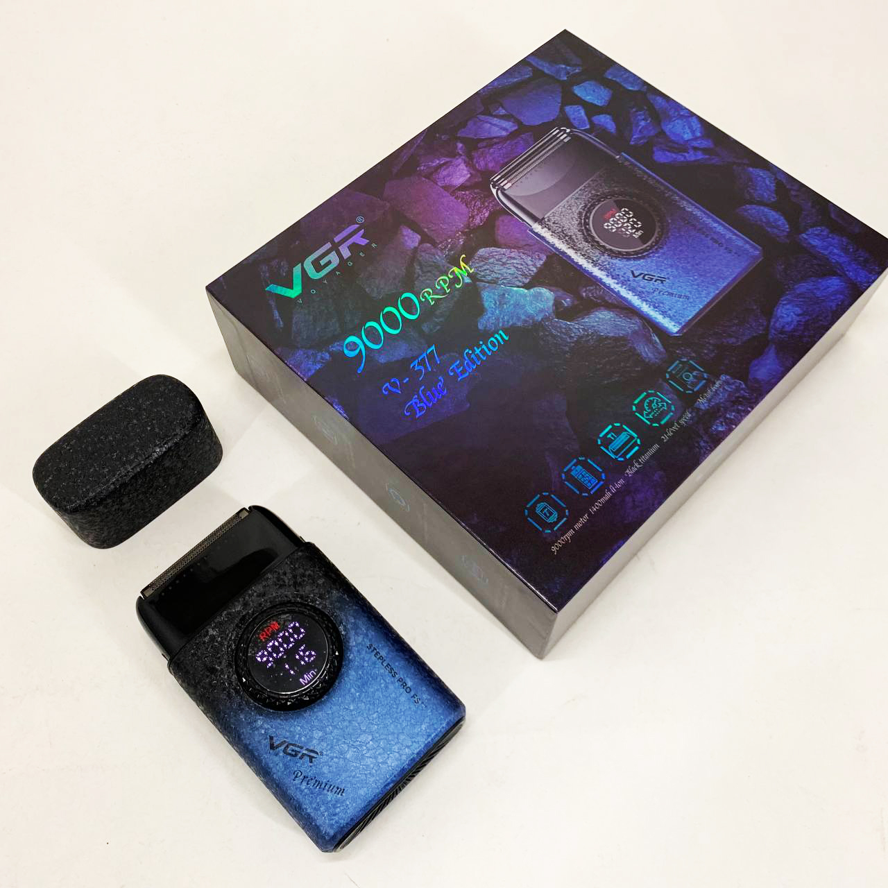 Электробритва VGR V-377 BLUE шейвер, Электрическая аккумуляторная бритва для бритья, шейвер мужской
