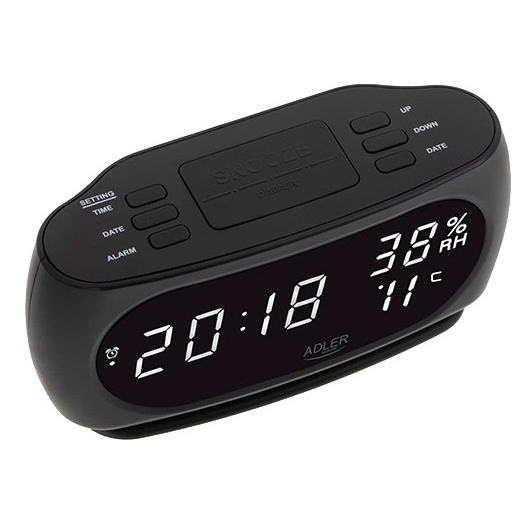 Настольные часы-будильник Adler AD 1186 Black