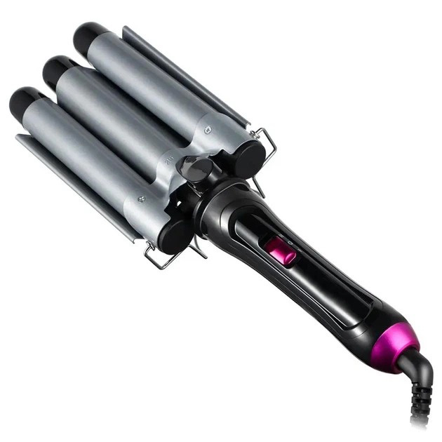 Тройная-плойка для завивки волос с тройным нагревом 65 Вт 220 В Domotec MS-481B с керамическим покрытием