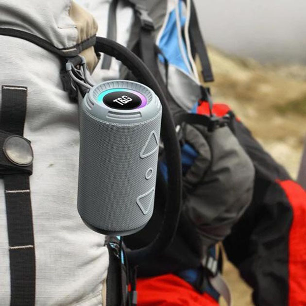 Bluetooth колонка портативная TG656 FM-радио, Громкая блютуз колонка, Колонка для вечеринки. Цвет: серый