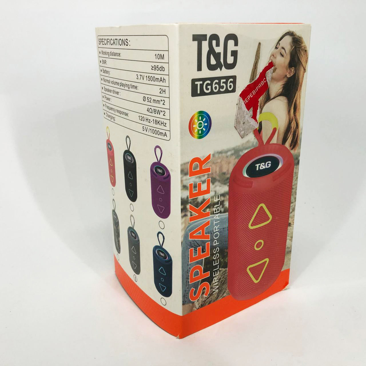 Bluetooth колонка портативная TG656 FM-радио, Громкая блютуз колонка, Колонка для вечеринки. Цвет: серый