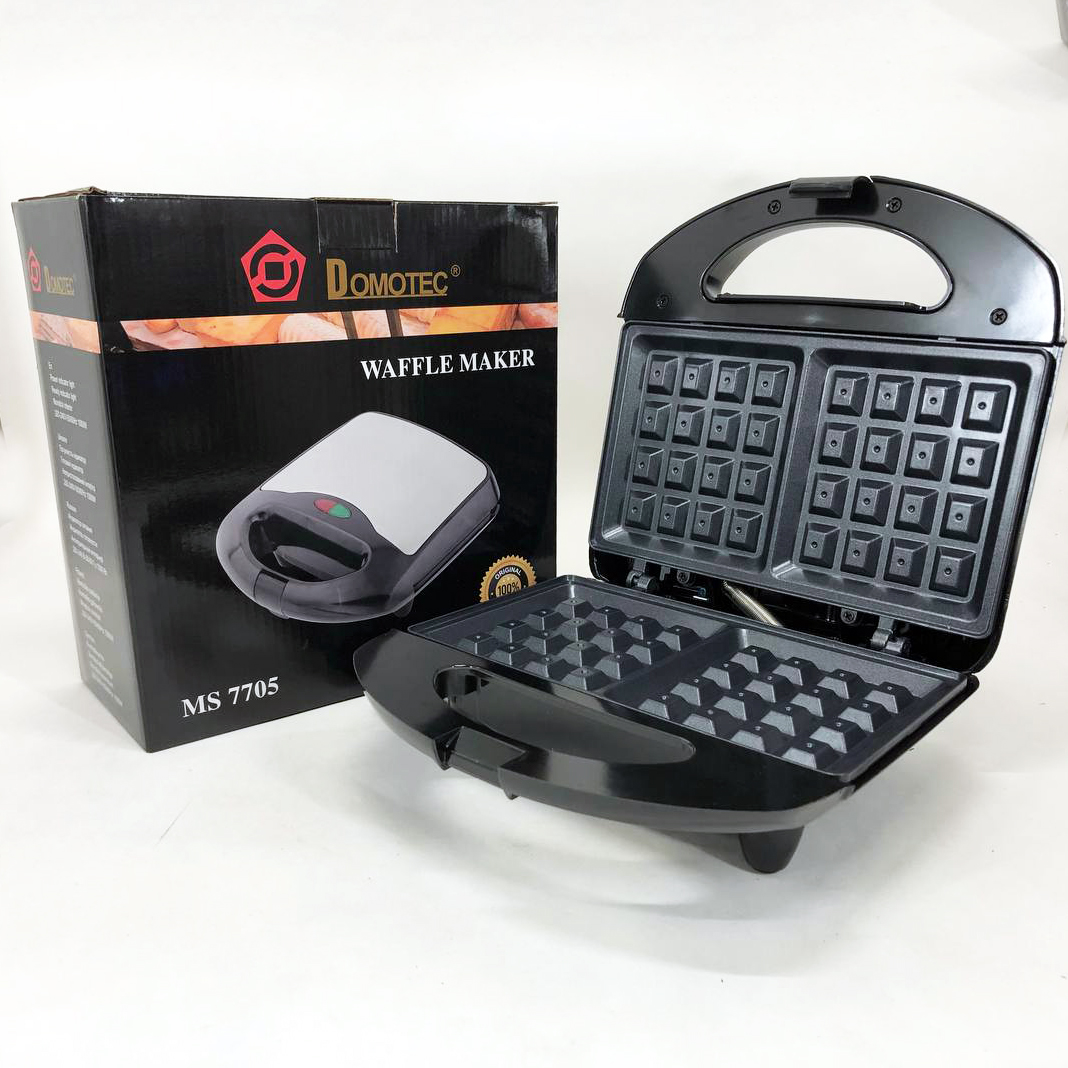 Вафельница Domotec MS-7705  электрическая с антипригарным покрытием 1000 Вт, Электро вафельница