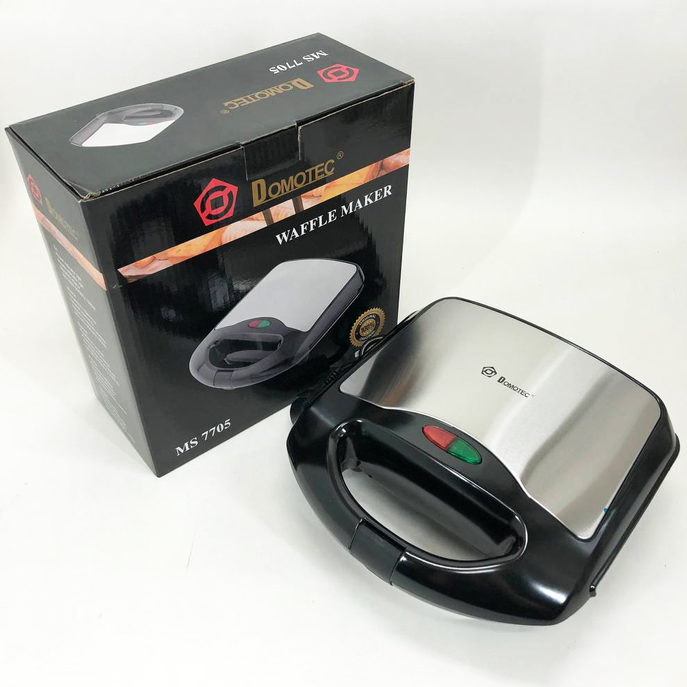 Вафельница Domotec MS-7705  электрическая с антипригарным покрытием 1000 Вт, Электро вафельница