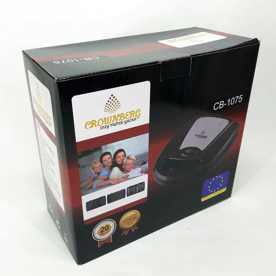 Мультимейкер Crownberg CB-1075 3 В 1 Гриль Сендвичница Вафельница