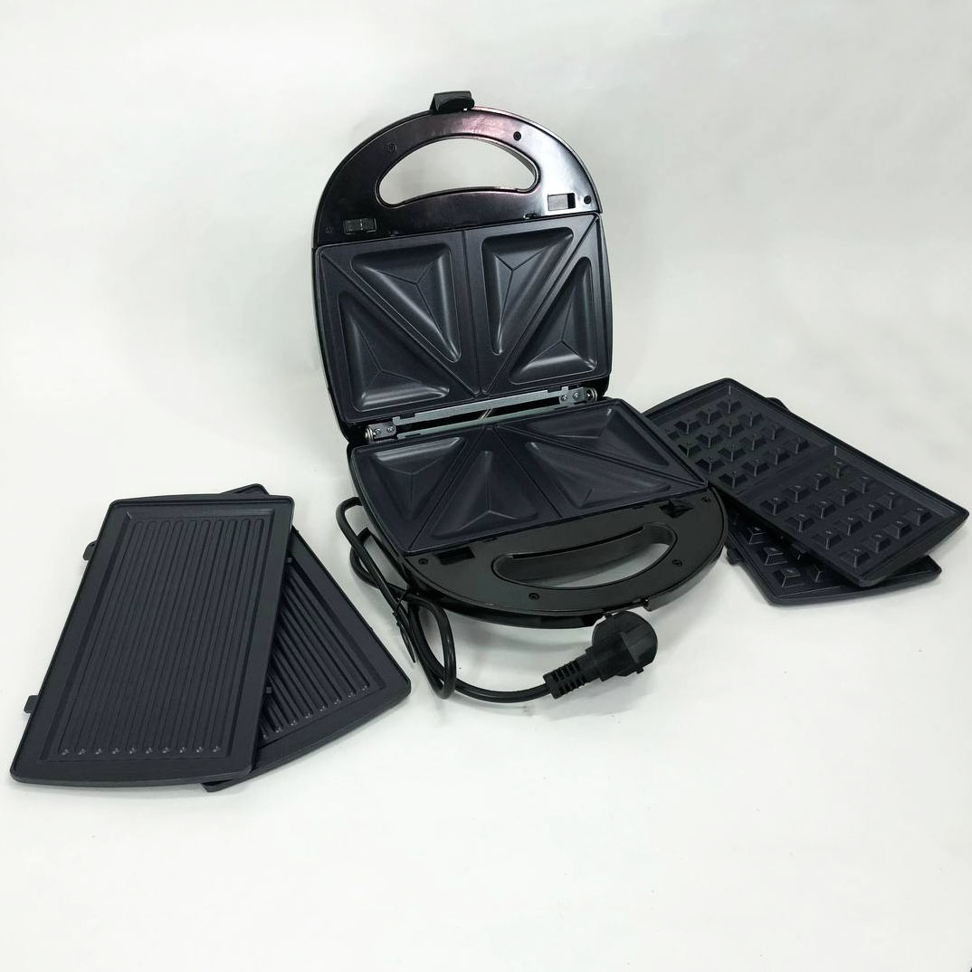 Мультимейкер Crownberg CB-1075 3 В 1 Гриль Сендвичница Вафельница