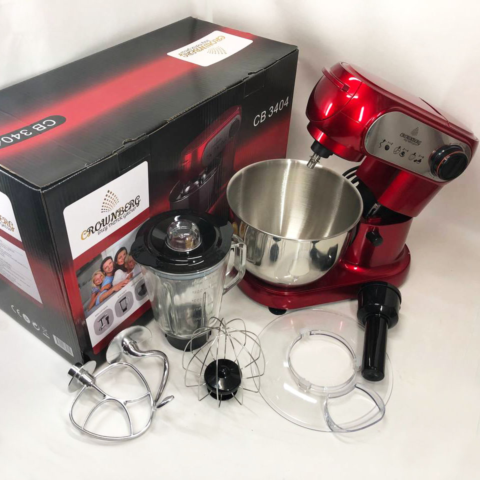 Кухонный комбайн 3 в 1 Crownberg CB-3404 Тестомес-Мясорубка-Блендер 2200Вт