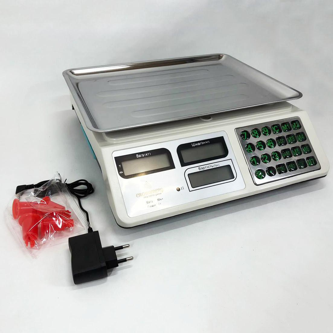 Весы торговые электронные до 50 кг Crownberg CB-5006, Весы торговые до 50 кг, Настольные торговый весы