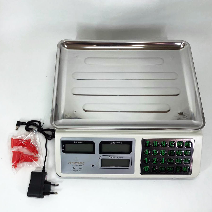 Весы торговые электронные до 50 кг Crownberg CB-5006, Весы торговые до 50 кг, Настольные торговый весы