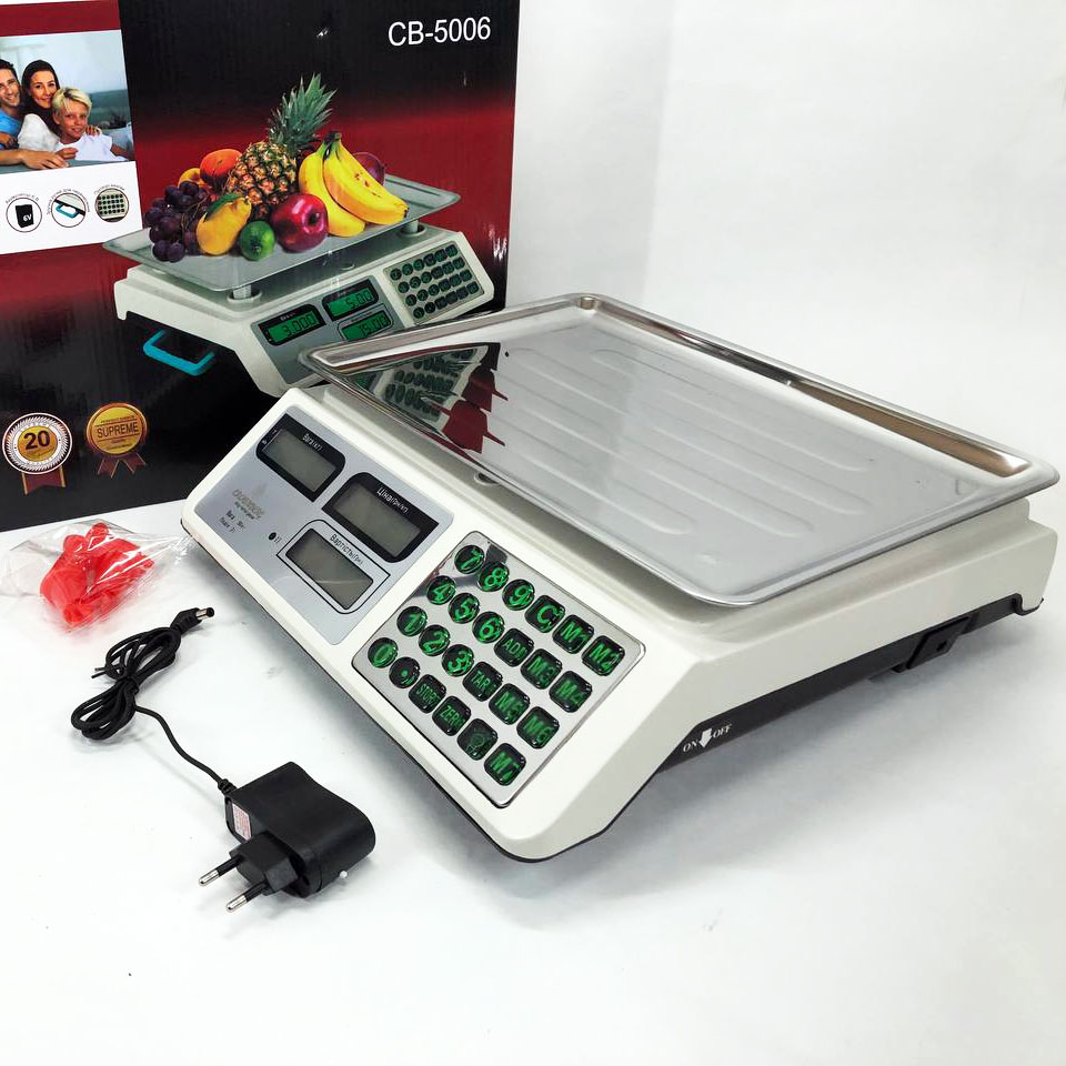 Весы торговые электронные до 50 кг Crownberg CB-5006, Весы торговые до 50 кг, Настольные торговый весы