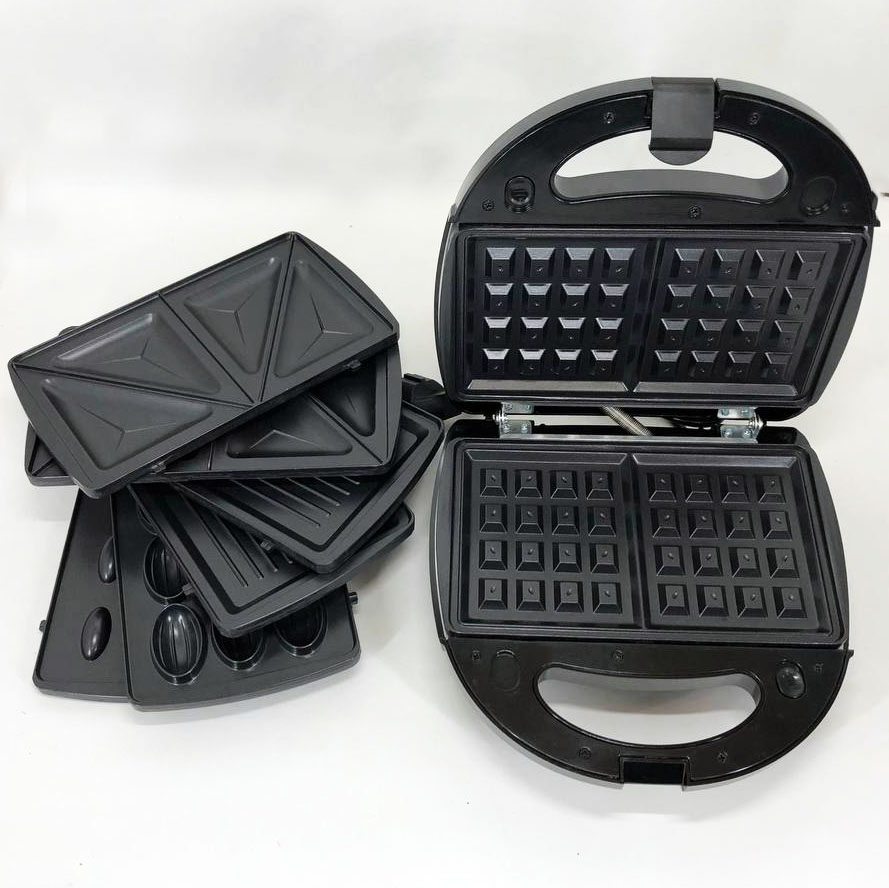 Мультимейкер 4 В 1 Crownberg CB-1074 750Вт Гриль Сендвичница Вафельница Орешница