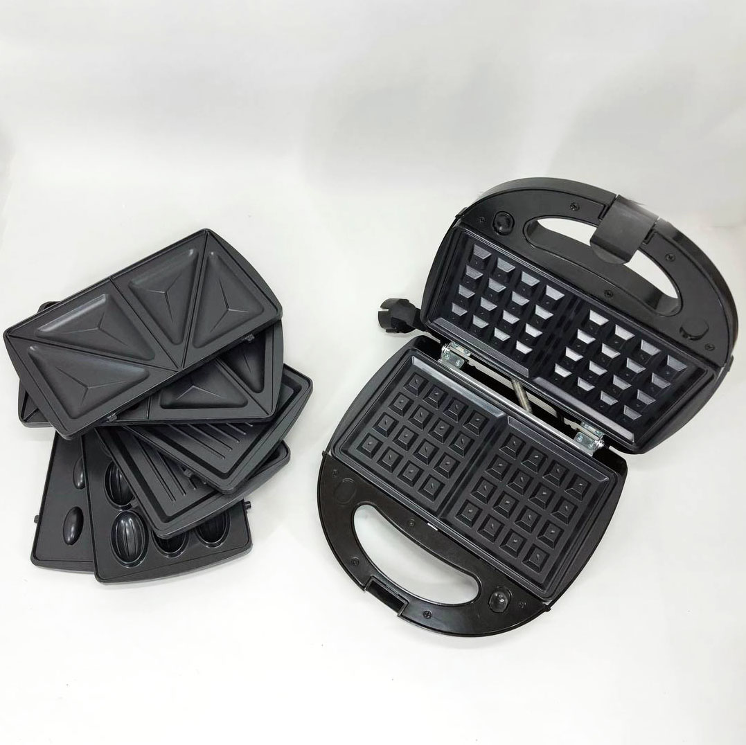 Мультимейкер 4 В 1 Crownberg CB-1074 750Вт Гриль Сендвичница Вафельница Орешница