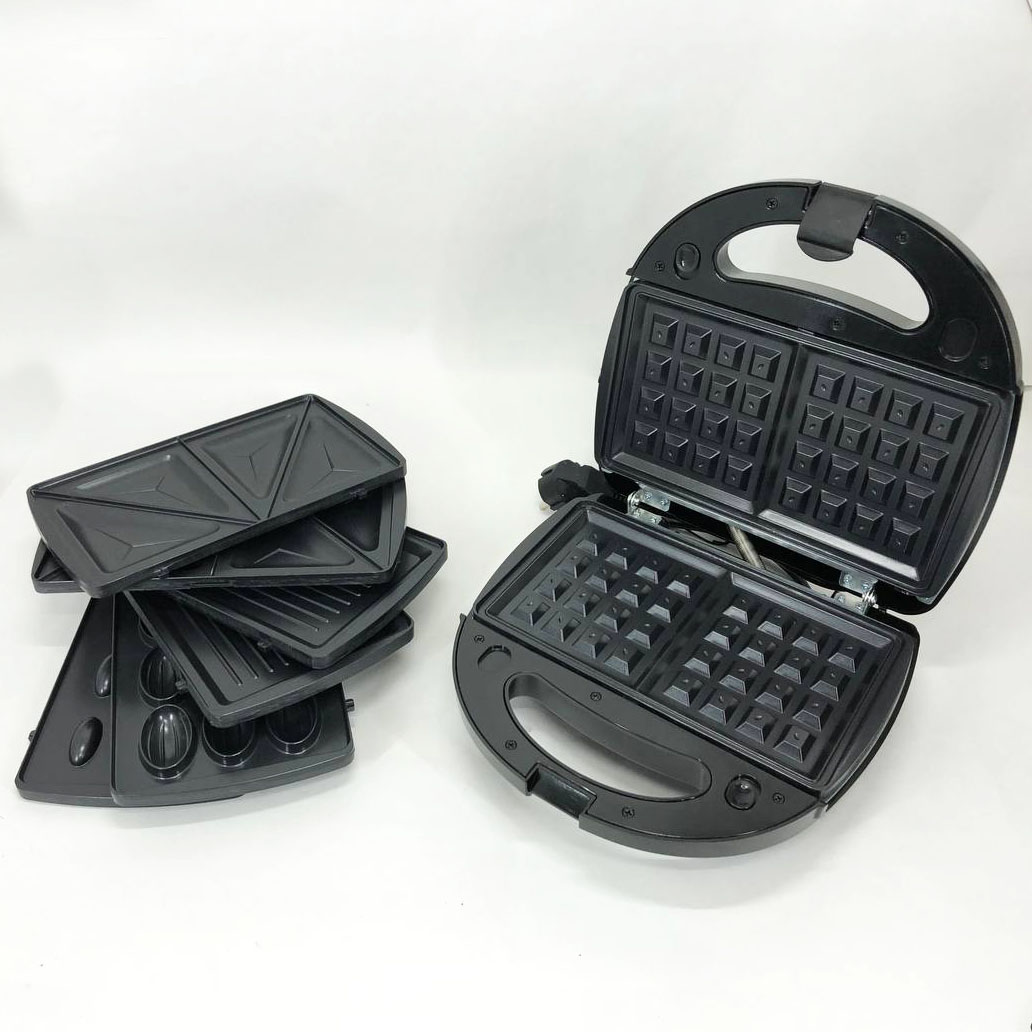 Мультимейкер 4 В 1 Crownberg CB-1074 750Вт Гриль Сендвичница Вафельница Орешница