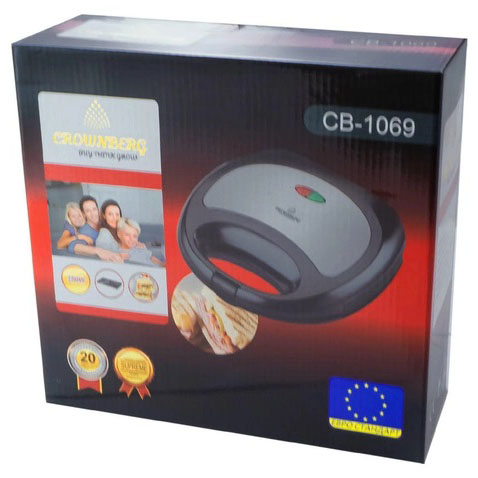 Сендвичница Crownberg CB-1069 Бутербродница, бутербродница гриль сендвичница, электробутербродница