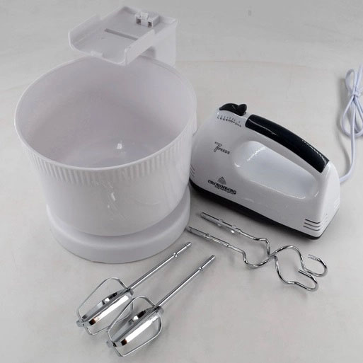 Миксер Crownberg CB-7320 ручной с подставкой и емкостью 2л 300 Вт на 7 скоростей, кухонный тестомес