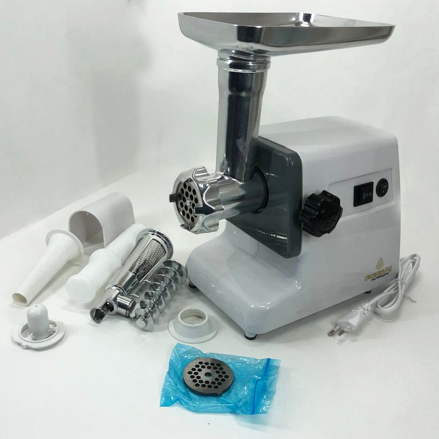 Мясорубка Crownberg CB-4212 с соковыжималкой, электромясорубка 2500W, мясорубка с металлическим редуктором