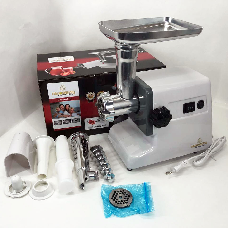 Мясорубка Crownberg CB-4212 с соковыжималкой, электромясорубка 2500W, мясорубка с металлическим редуктором