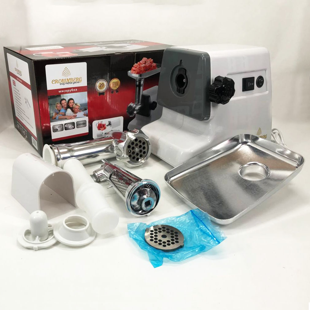 Мясорубка Crownberg CB-4212 с соковыжималкой, электромясорубка 2500W, мясорубка с металлическим редуктором