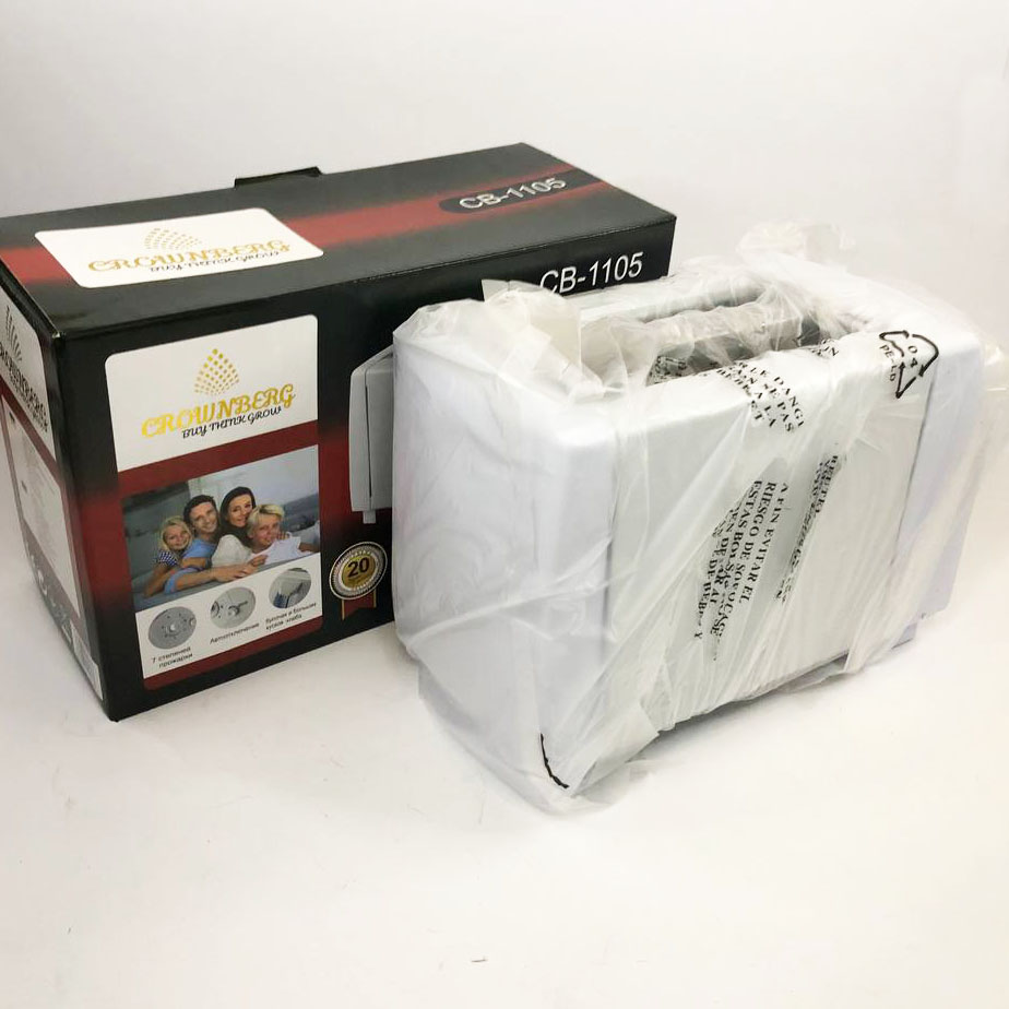 Тостер Crownberg CB-1105 с поддоном для крошек шесть уровней прожарки, универсальный тостер кухонный