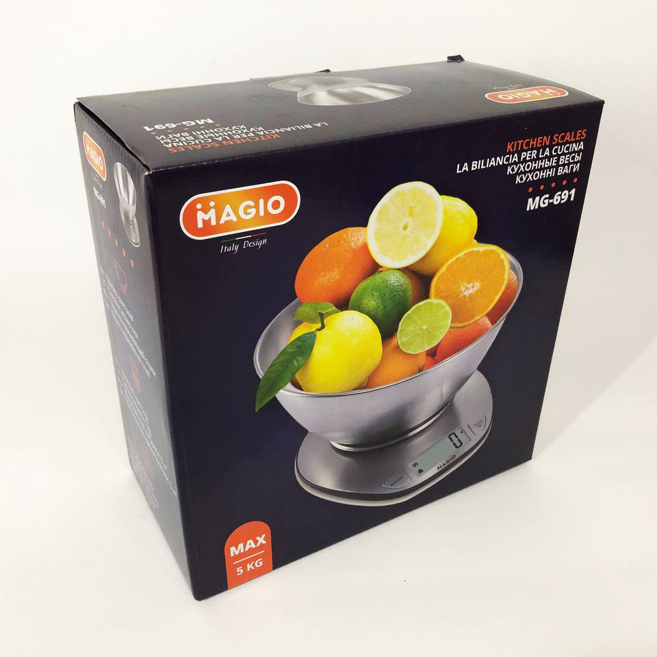 Весы кухонные MAGIO MG-691 до 5кг, весы кухонные со съемной чашей, весы для взвешивания продуктов