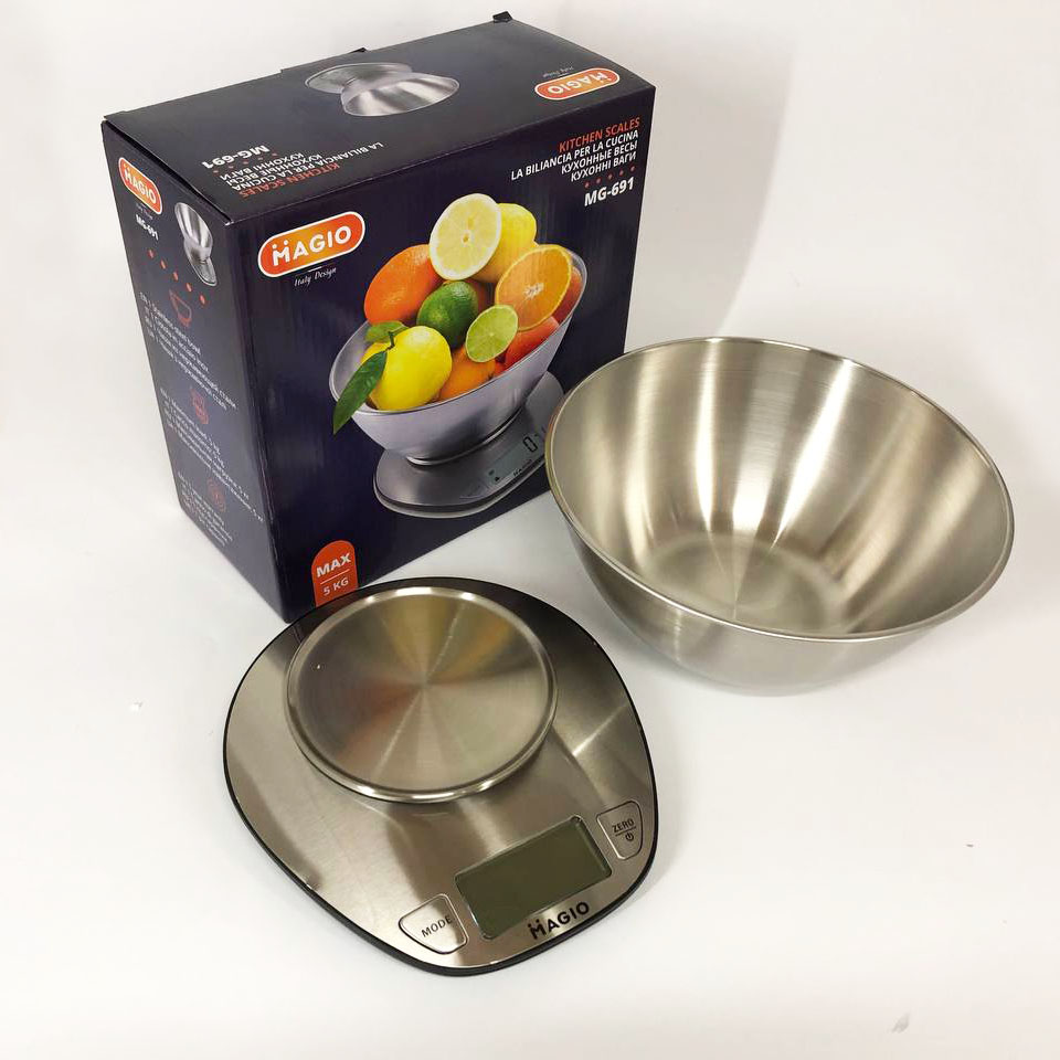 Весы кухонные MAGIO MG-691 до 5кг, весы кухонные со съемной чашей, весы для взвешивания продуктов