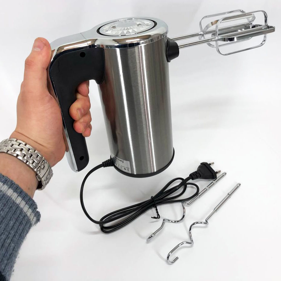 Миксер ручной электрический Rainberg RB-1012 600W Нержавейка, ручной миксер для кухни, мощный миксер