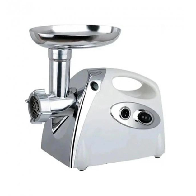 Мясорубка Rainberg RB-675 3800W с соковыжималкой, электрическая с насадками для шинковки. Цвет: белый