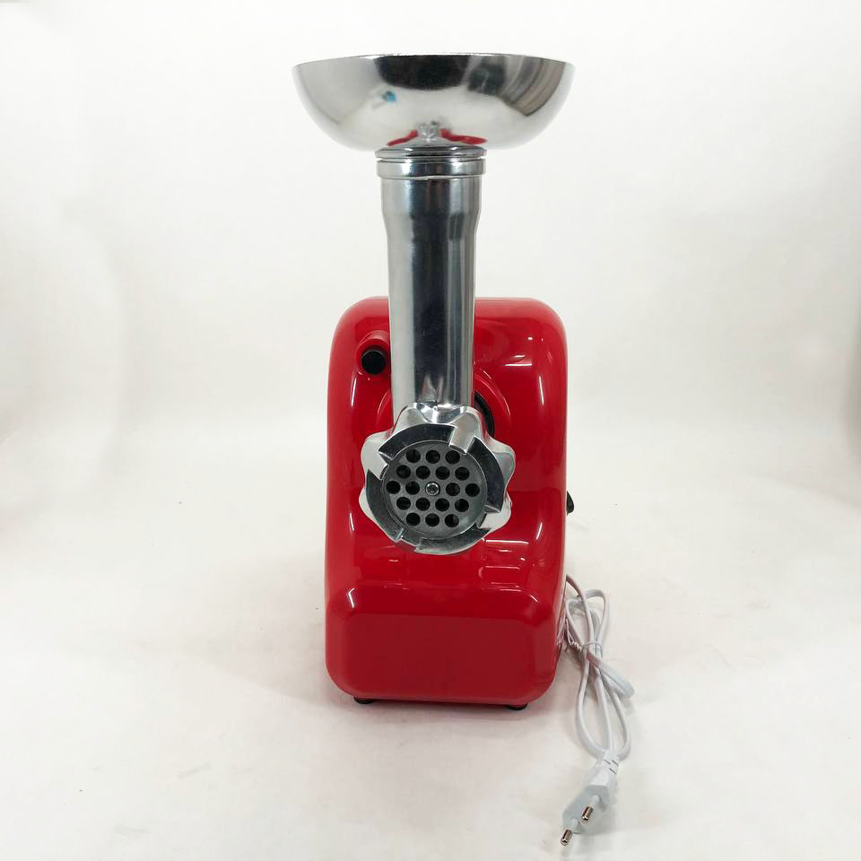 Кухонная электрическая мясорубка Domotec MS 2017 с реверсом 1500 W, мясорубка для шинковки. Цвет: красный