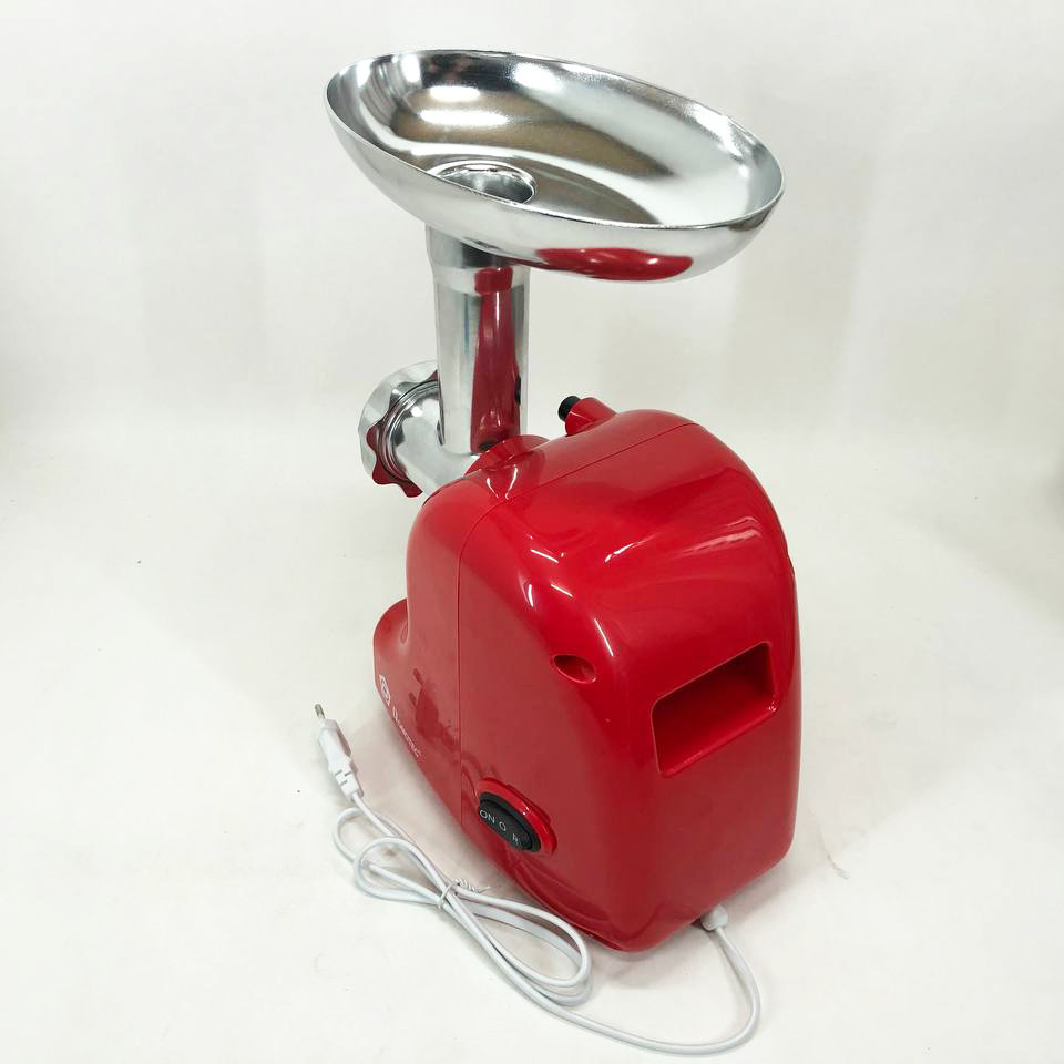 Кухонная электрическая мясорубка Domotec MS 2017 с реверсом 1500 W, мясорубка для шинковки. Цвет: красный