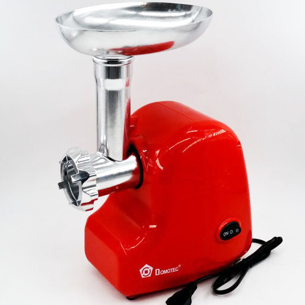 Кухонная электрическая мясорубка Domotec MS 2017 с реверсом 1500 W, мясорубка для шинковки. Цвет: красный