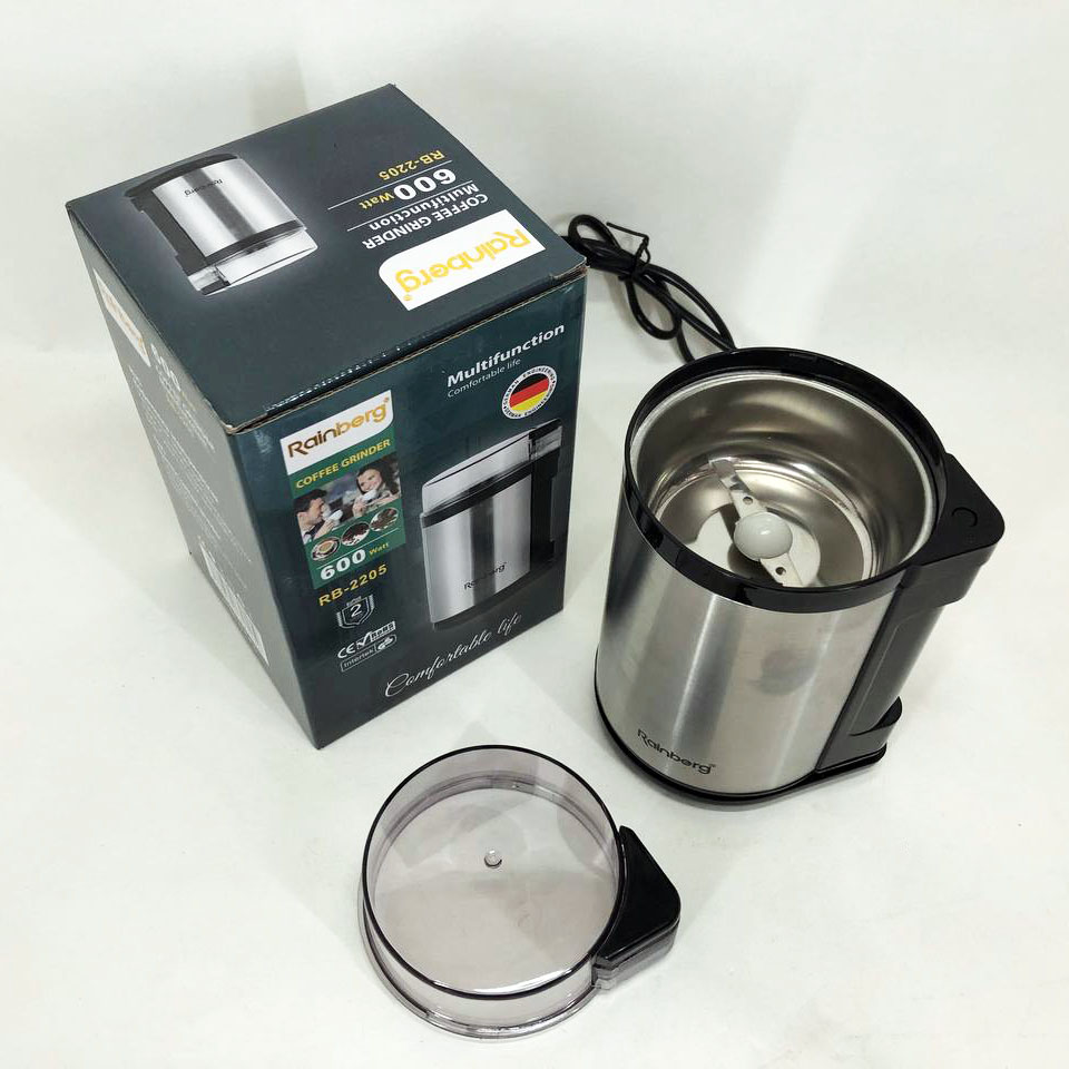 Электрическая роторная кофемолка Rainberg RB-2205 600 Вт Нержавеющая сталь
