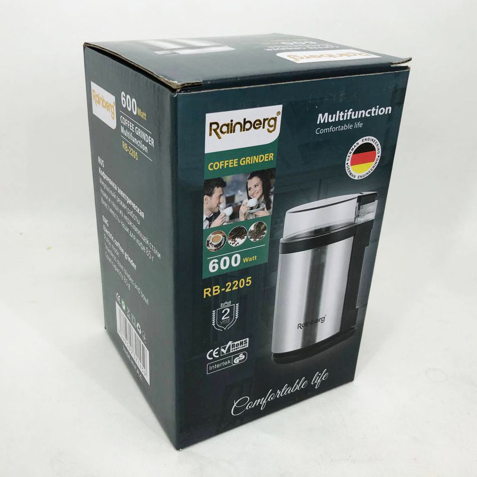 Электрическая роторная кофемолка Rainberg RB-2205 600 Вт Нержавеющая сталь