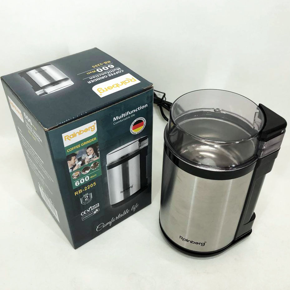 Электрическая роторная кофемолка Rainberg RB-2205 600 Вт Нержавеющая сталь
